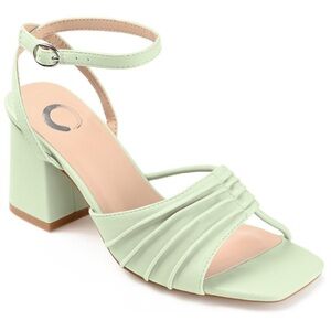 Journee Collection Light Green Block Heel Sandals